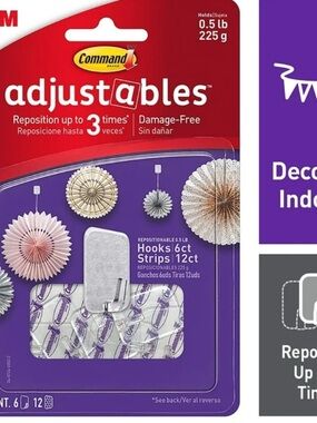 14 count Command Adjustables Damage-Free Hooks & Strips — Purple